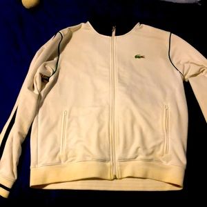 White Lacoste track jacket